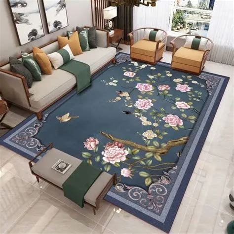 欧式复古别墅奢华新中式客厅沙发茶几毯卧室房间床边毯定制地毯-美间设计