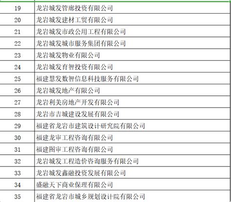 龙岩城市发展集团有限公司权属企业名录（截止2023年8月）_集团公告_龙岩城市发展集团有限公司