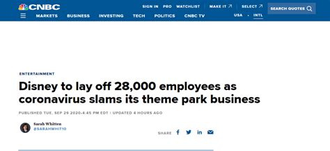 童话是假的，但失业是真的！迪士尼2.8万员工收到裁员噩耗，“临时工”们最受伤__财经头条