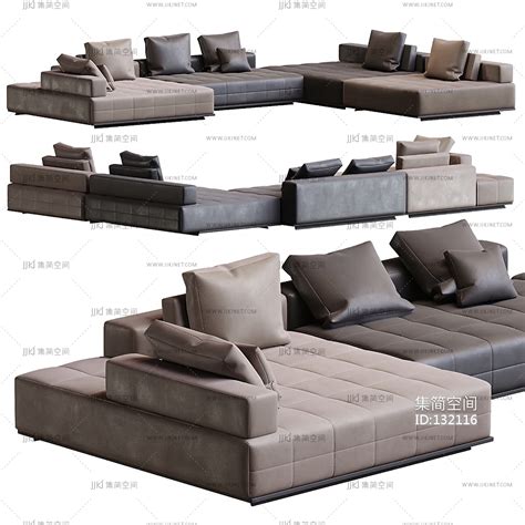 新中式现代沙发组合3d模型下载-【集简空间】「每日更新」