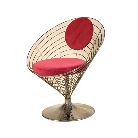 新品 欧式 红色布艺椎形铁线椅 创意设计师休闲椅 靠背椅 客厅 ...