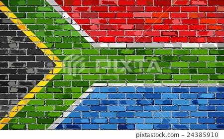 Flag of South Africa on a brick wall - Stock Illustration [24385910 ...