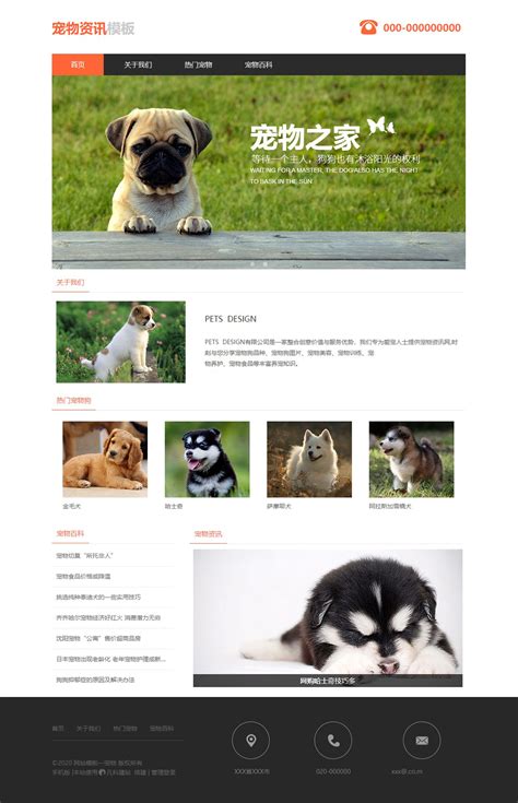 优质宠物犬领养官网网站模板_精美html宠物狗种类网页模板【免费使用】-凡科建站