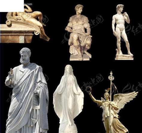 古希腊神话人物雕塑PSD素材免费下载_红动网