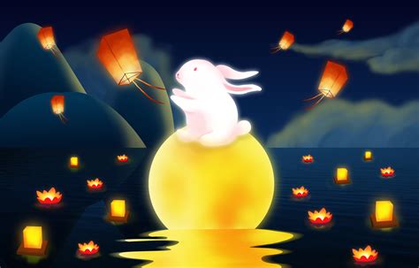 卡通手绘中秋节兔子素材免费下载 - 觅知网