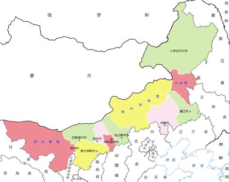 内蒙古行政区划简图_素材中国sccnn.com