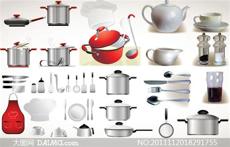 家庭厨房用品一览表,常用厨房用品,厨房用品大全明细表_大山谷图库
