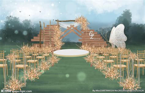 户外婚礼舞台搭建设计图__广告设计_广告设计_设计图库_昵图网nipic.com