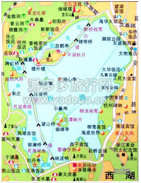 杭州西湖旅游地图插画_庄小庄zzEllen-站酷ZCOOL