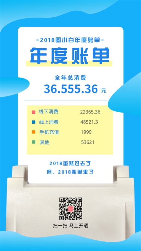 支付宝2018年度账单手机海报-图小白
