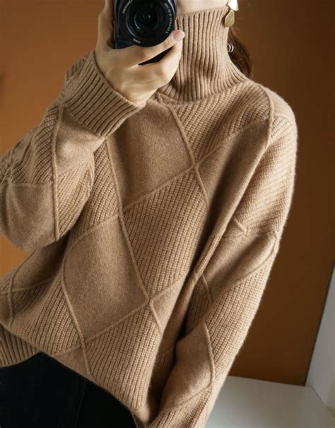 2020秋冬新款针织高领女羊毛衫重磅加厚宽松慵懒风毛衣女-阿里巴巴
