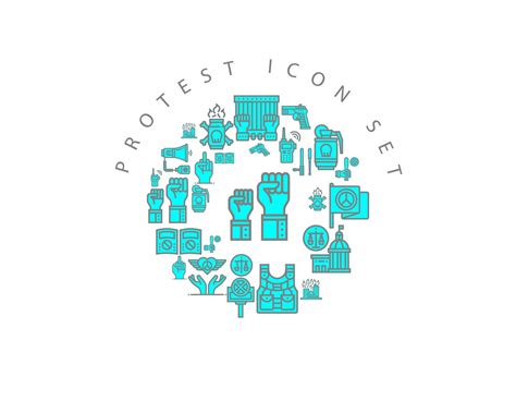 Protest icon set design on white background. 10723445 Vector Art at ...