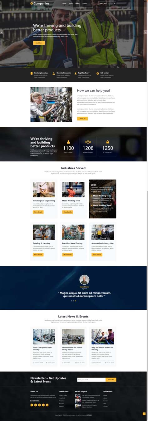 网页制作与设计，现代工业网站制作-17素材网