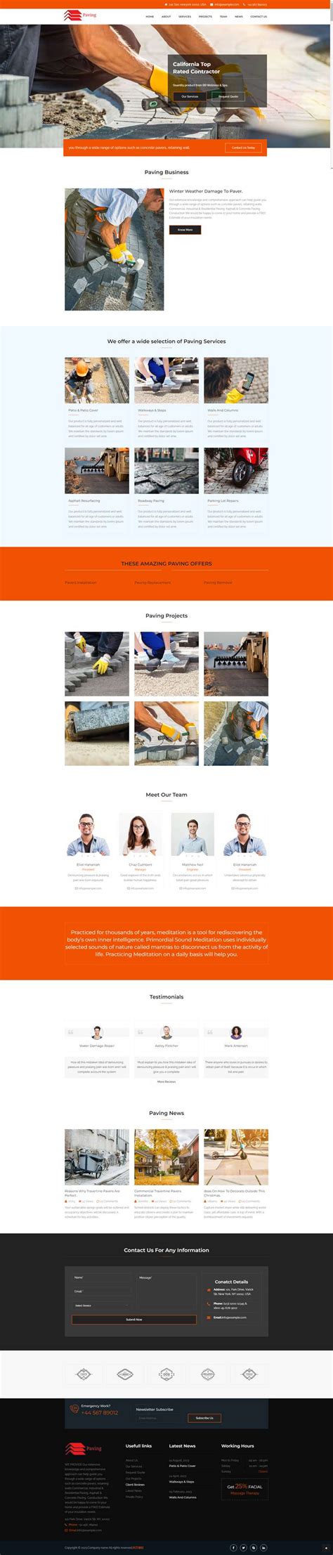 工程公司网页模板，工业类网站设计模板-17素材网
