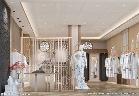 新中式 服装店 旗袍设计图__3D作品_3D设计_设计图库_昵图网nipic.com