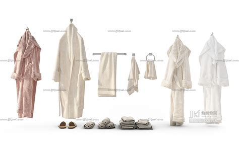 Z08-0818现代浴袍、毛巾组合3d模型下载-【集简空间】「每日更新」