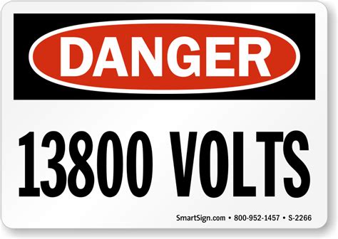 Danger 13800 Volts Sign, SKU: S-2266