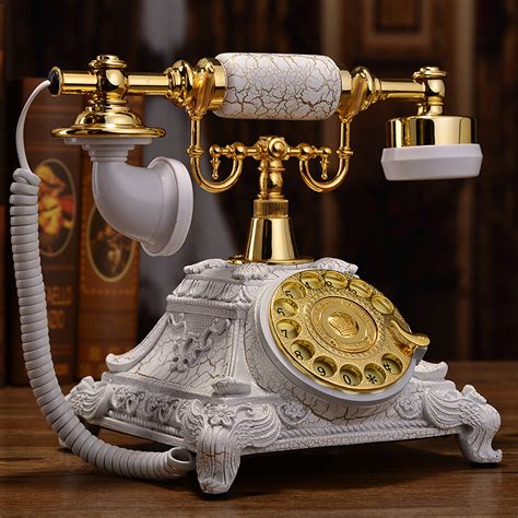 慕臻欧式仿古旋转电话机复古家用座机创意电话田园时尚古董电话机-阿里巴巴