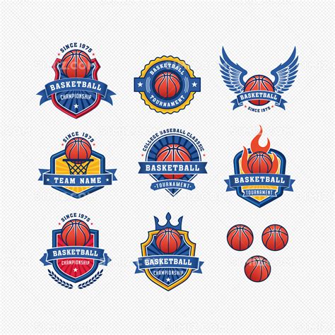 蓝色篮球队徽logo矢量素材免费下载 - 觅知网