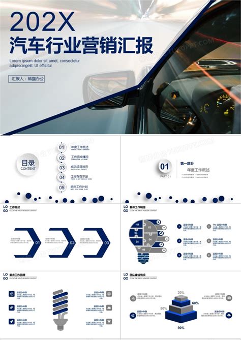 简约风汽车设计品牌推广与营销策略动态PPT模版模板下载_汽车_图客巴巴