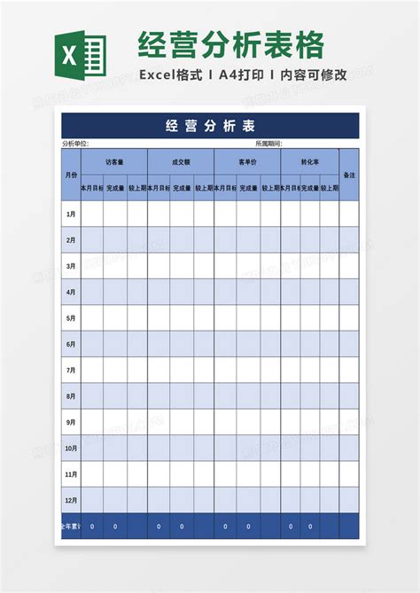 彩色清新经营数据分析表模版Excel模板下载_熊猫办公