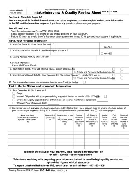 Form 13614-C - Edit, Fill, Sign Online | Handypdf
