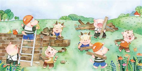 三只小猪盖房子绘本图,三只小猪盖房子t图片,三只小猪绘本完整图画(第6页)_大山谷图库