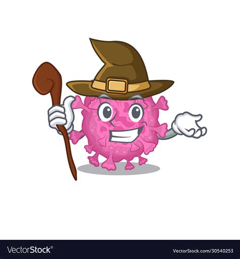 Cute and sneaky witch corona virus organic Vector Image