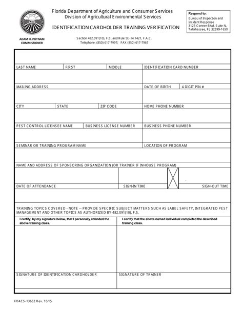 Form FDACS-13662 - Fill Out, Sign Online and Download Fillable PDF ...