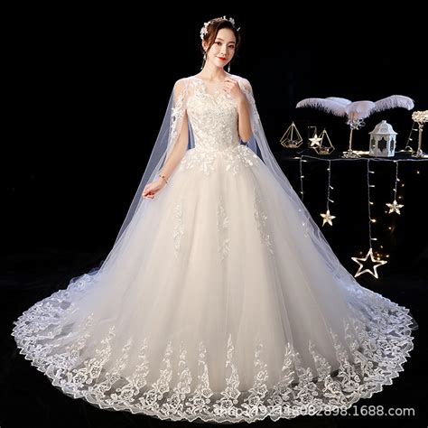 苏州婚纱礼服2023新款新娘韩式齐地绑带白色婚纱简约显瘦大码中式-阿里巴巴
