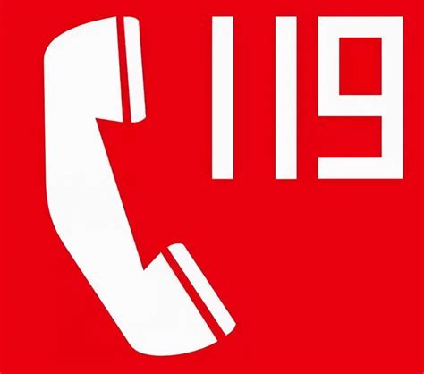 红色扁平矢量紧急电话119火警电话图标元素PNG图片素材下载_电话PNG_熊猫办公