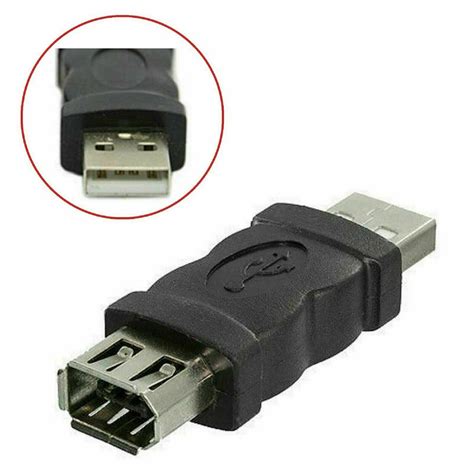 Firewire IEEE 1394 6-Pin Female F to USB M Male Adapter Converter ...