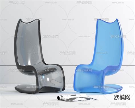 现代亚克力曲面休闲椅3d模型下载_ID12032350_3dmax免费模型-欧模网