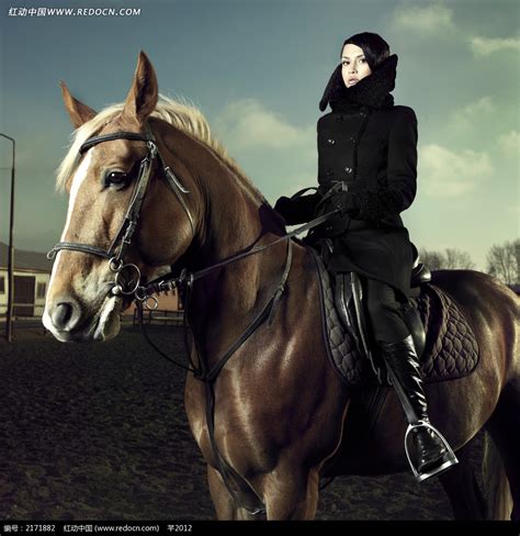 骑着马的美女写真图片免费下载_红动中国
