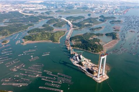 广西钦州：龙门大桥建设忙_手机新浪网
