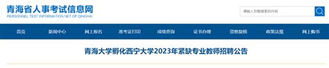 2023年青海大学孵化西宁大学招聘紧缺专业教师19名公告（7月15日截止报名）
