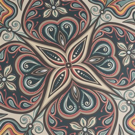 Merola Tile Imagine Tapestry Mandala 19.4" x 19.4" Porcelain Moroccan ...