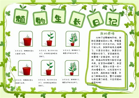清新植物日记手账word模板下载 - 觅知网