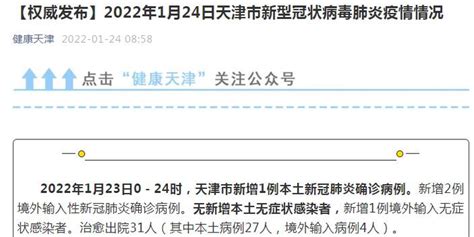 天津1月23日新增新冠肺炎本土确诊病例1例_手机新浪网