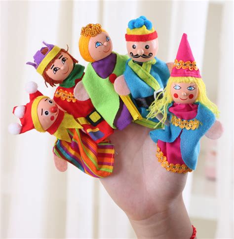 木指偶小红帽与大灰狼讲故事手指玩偶儿童安抚手偶玩具一套4只-阿里巴巴