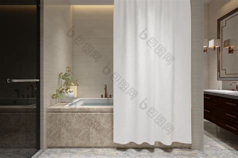 现代豪华浴室浴缸摄像图高清图片下载-包图网
