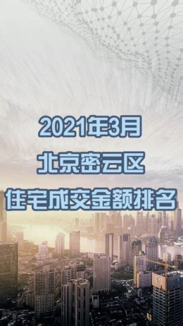 2021年3月北京密云住宅成交金额排名_房产资讯_房天下