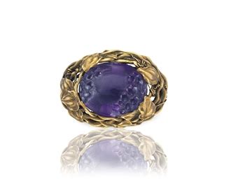 AN AMETHYST AND GOLD BROOCH, BY LOUIS COMFORT TIFFANY, TIFFANY & CO ...