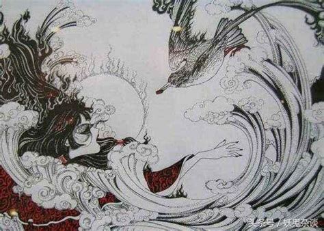 中国古代神话故事之精卫填海国潮风格插画海报海报模板下载-千库网