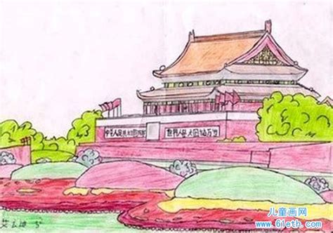 7-8岁儿童画教程 小北京天安门怎么画最简单 - 有点网 - 好手艺