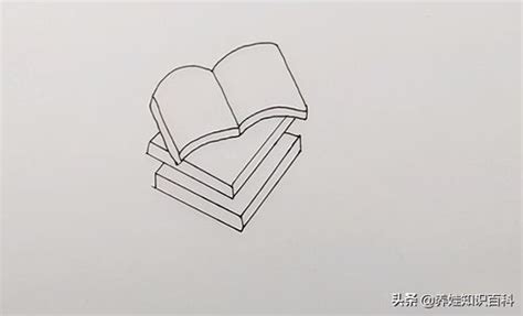 两本书叠在一起简笔画,一摞书超简单的简笔画,书摞在一块儿的简笔画_大山谷图库
