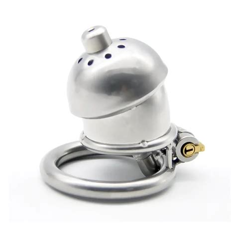 CHASTITY CAGE DEVICE With Urethral Tube Male Stainless Steel Bird Lock ...