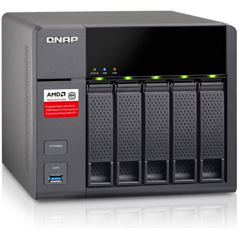 QNAP TS-563-8G-US 5-Bay AMD 64bit x86-based NAS, Quad Core 2.0GHz, 8GB ...