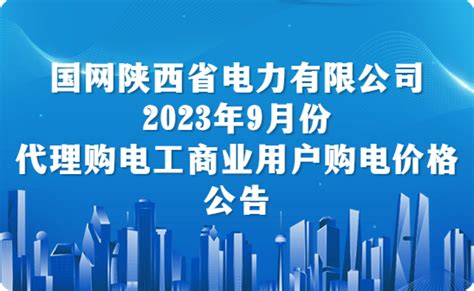 国网陕西省电力有限公司关于2023年6月份代理购电工商业用户购电价格的公告