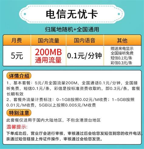 中国电信套餐资费介绍表，电信卡有哪几个套餐档次